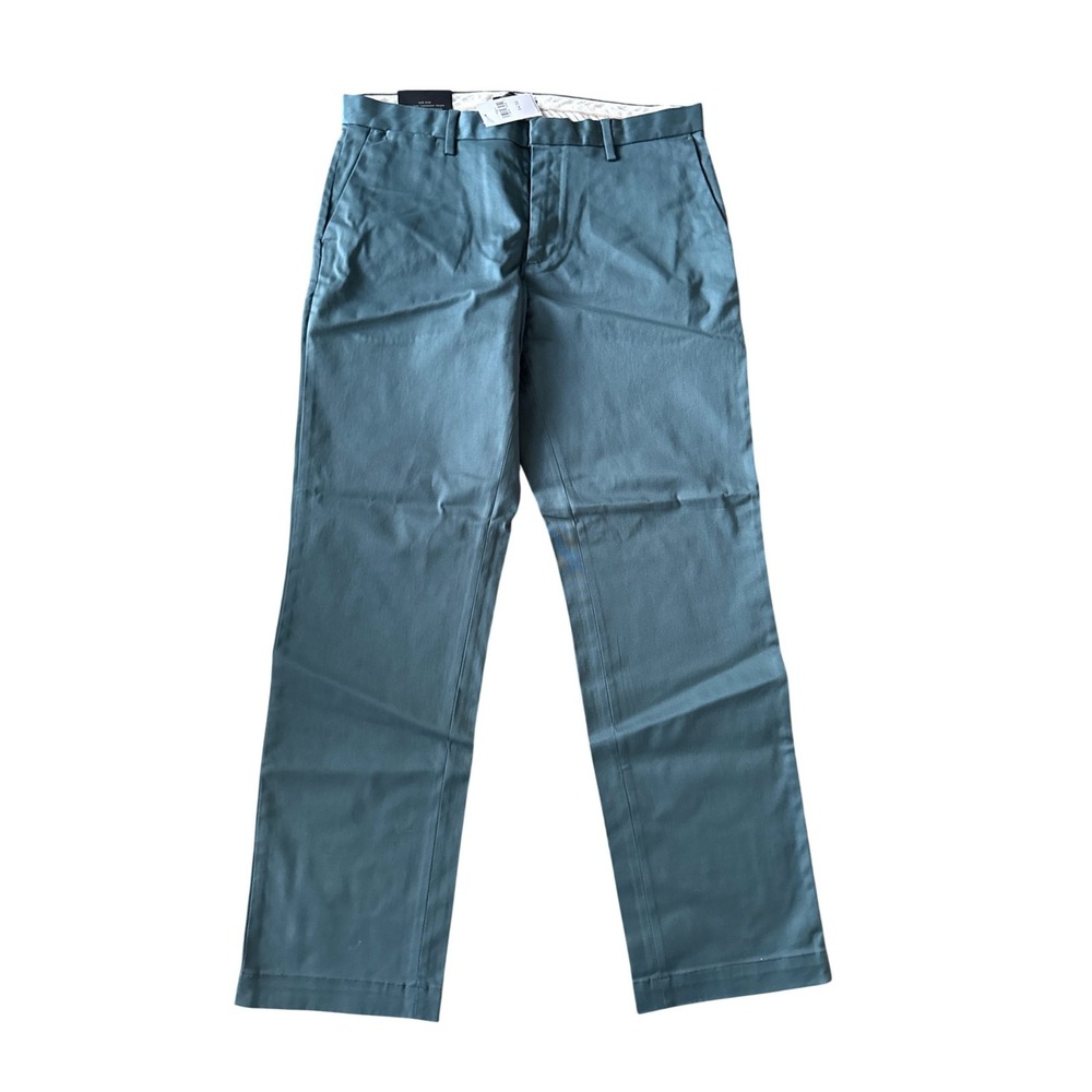Banana Republic Mens Modern Chino Emerson Pants Straight Fit 34x32 Blue Lagoon